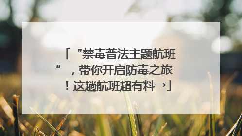 “禁毒普法主题航班”，带你开启防毒之旅！这趟航班超有料→