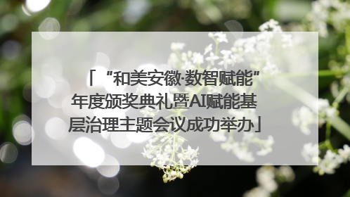 “和美安徽·数智赋能”年度颁奖典礼暨AI赋能基层治理主题会议成功举办