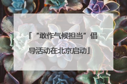 “敢作气候担当”倡导活动在北京启动