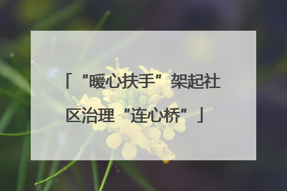 “暖心扶手”架起社区治理“连心桥”