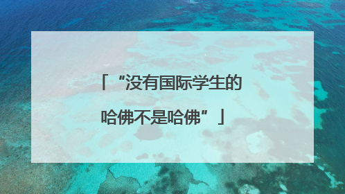 “没有国际学生的哈佛不是哈佛”