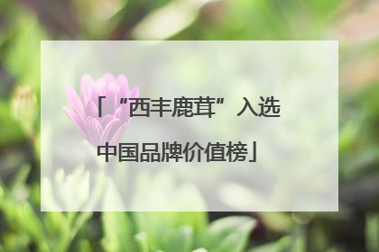 “西丰鹿茸”入选中国品牌价值榜