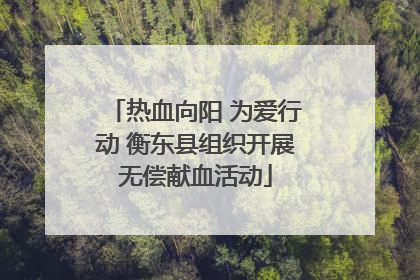 热血向阳 为爱行动 衡东县组织开展无偿献血活动