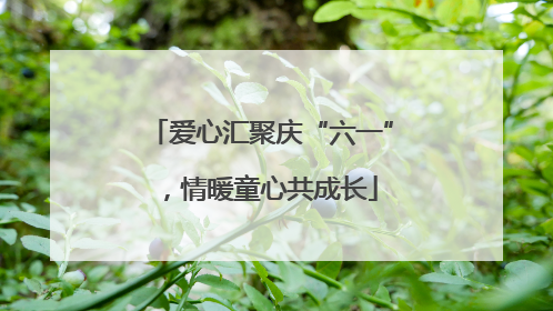 爱心汇聚庆“六一”，情暖童心共成长