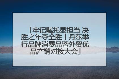 牢记嘱托显担当 决胜之年夺全胜丨丹东举行品牌消费品暨外贸优品产销对接大会