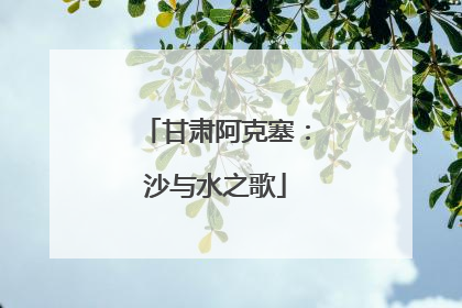 甘肃阿克塞：沙与水之歌
