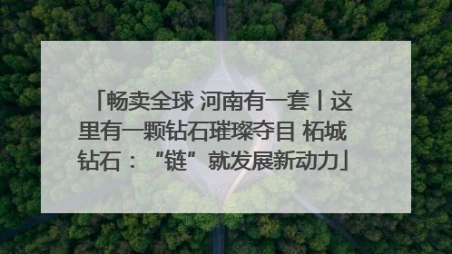 畅卖全球 河南有一套丨这里有一颗钻石璀璨夺目 柘城钻石：“链”就发展新动力