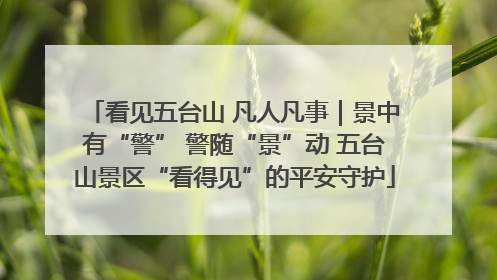 看见五台山 凡人凡事｜景中有“警” 警随“景”动 五台山景区“看得见”的平安守护