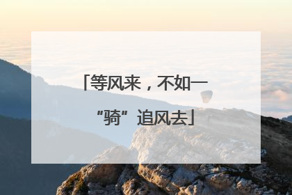 等风来，不如一“骑”追风去
