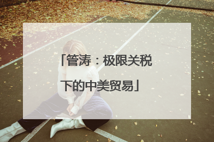 管涛：极限关税下的中美贸易