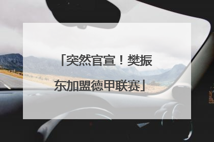 突然官宣！樊振东加盟德甲联赛