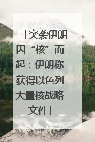 突袭伊朗因“核”而起：伊朗称获得以色列大量核战略文件