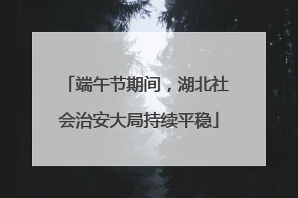 端午节期间，湖北社会治安大局持续平稳