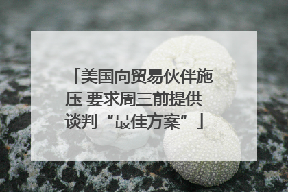 美国向贸易伙伴施压 要求周三前提供谈判“最佳方案”
