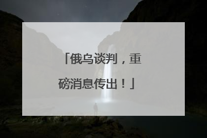 俄乌谈判，重磅消息传出！