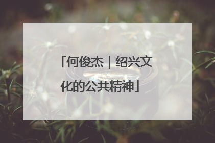 何俊杰｜绍兴文化的公共精神