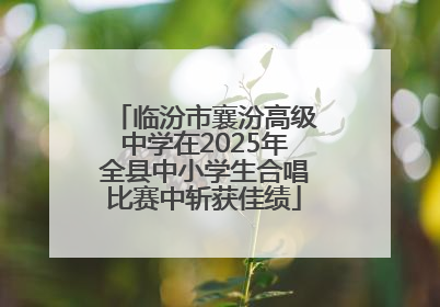 临汾市襄汾高级中学在2025年全县中小学生合唱比赛中斩获佳绩