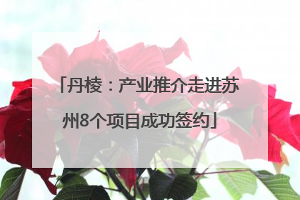 丹棱：产业推介走进苏州8个项目成功签约
