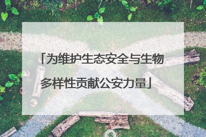为维护生态安全与生物多样性贡献公安力量