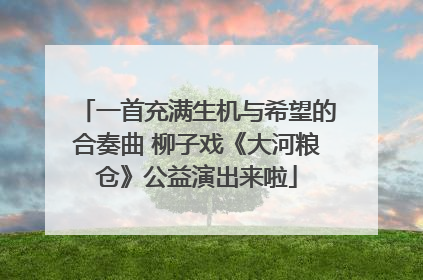 一首充满生机与希望的合奏曲 柳子戏《大河粮仓》公益演出来啦