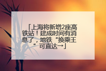 上海将新增2座高铁站！建成时间有消息了，地铁“换乘王”可直达→