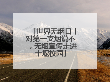 世界无烟日丨对第一支烟说不，无烟宣传走进十堰校园