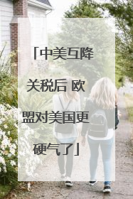 中美互降关税后 欧盟对美国更硬气了