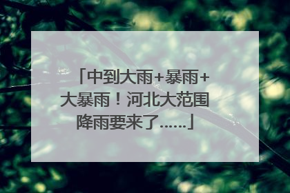 中到大雨+暴雨+大暴雨！河北大范围降雨要来了……