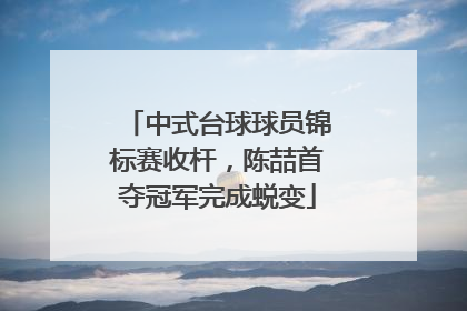 中式台球球员锦标赛收杆，陈喆首夺冠军完成蜕变