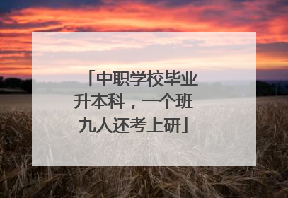 中职学校毕业升本科，一个班九人还考上研