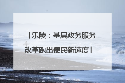 乐陵：基层政务服务改革跑出便民新速度