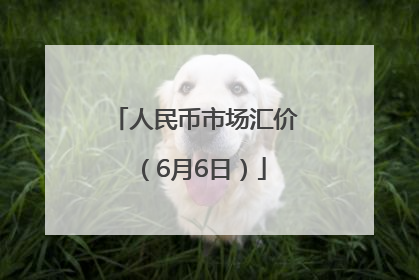 人民币市场汇价（6月6日）