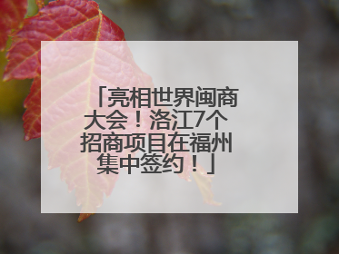 亮相世界闽商大会！洛江7个招商项目在福州集中签约！