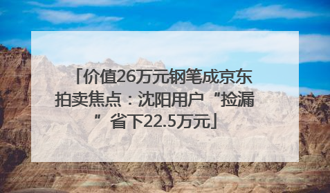 价值26万元钢笔成京东拍卖焦点：沈阳用户“捡漏”省下22.5万元