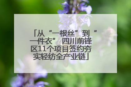 从“一根丝”到“一件衣” 四川前锋区11个项目签约夯实轻纺全产业链