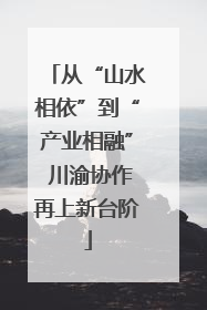 从“山水相依”到“产业相融” 川渝协作再上新台阶