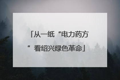 从一纸“电力药方”看绍兴绿色革命