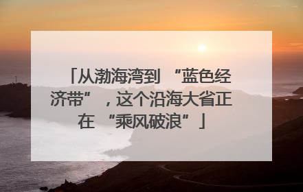 从渤海湾到 “蓝色经济带”，这个沿海大省正在 “乘风破浪”