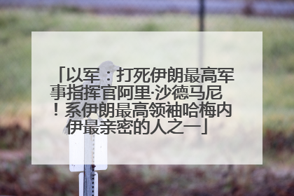 以军：打死伊朗最高军事指挥官阿里·沙德马尼！系伊朗最高领袖哈梅内伊最亲密的人之一