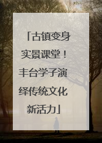 古镇变身实景课堂！丰台学子演绎传统文化新活力
