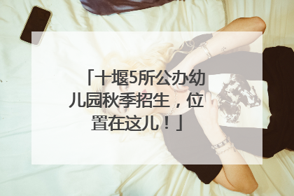 十堰5所公办幼儿园秋季招生，位置在这儿！