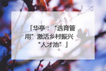 华亭：“选育管用”激活乡村振兴“人才池”