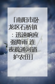 南阳市卧龙区石桥镇：迅速响应强降雨 连夜疏通河道护农田