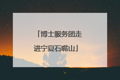 博士服务团走进宁夏石嘴山