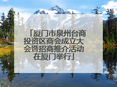 厦门市泉州台商投资区商会成立大会暨招商推介活动在厦门举行