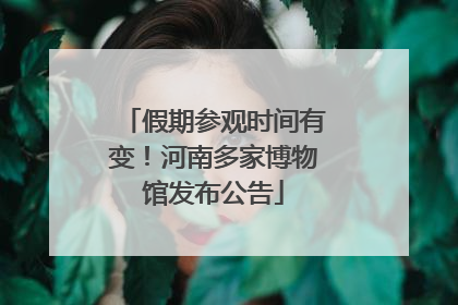 假期参观时间有变！河南多家博物馆发布公告