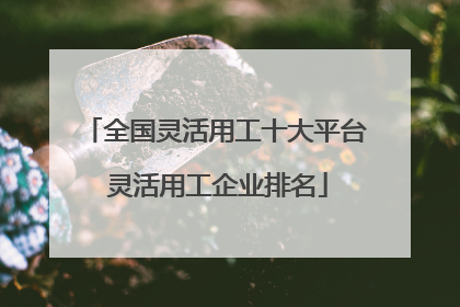 全国灵活用工十大平台 灵活用工企业排名