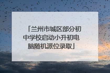 兰州市城区部分初中学校启动小升初电脑随机派位录取