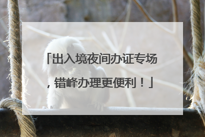 出入境夜间办证专场，错峰办理更便利！