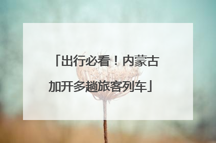 出行必看！内蒙古加开多趟旅客列车